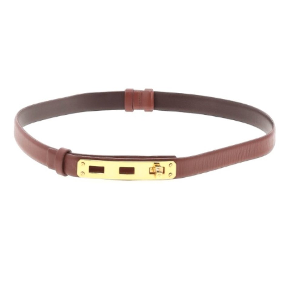 Tory Burch Tan Leather Belt with Gold Hardware